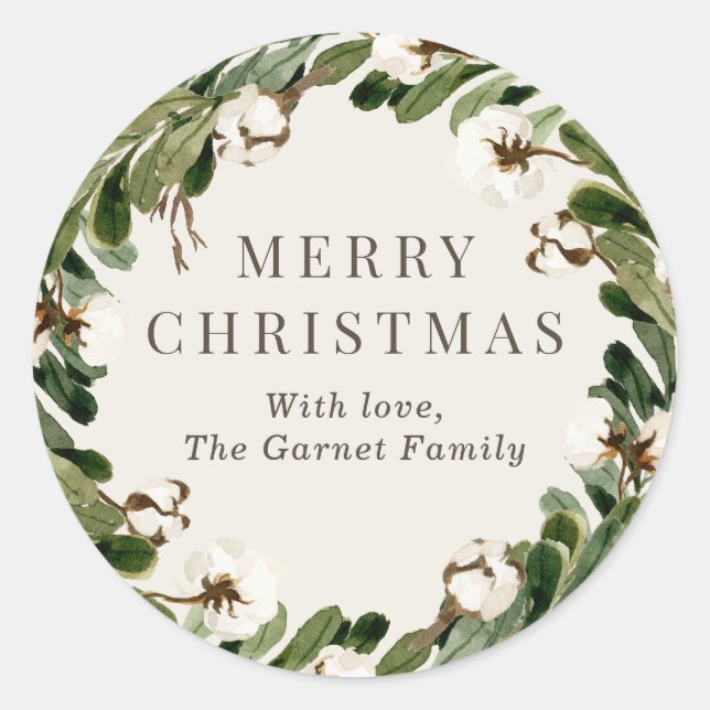 Redonda Pegatina Algodón (Anverso)