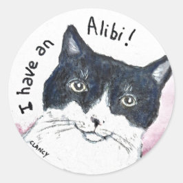 Redonda Pegatina Alibi cat