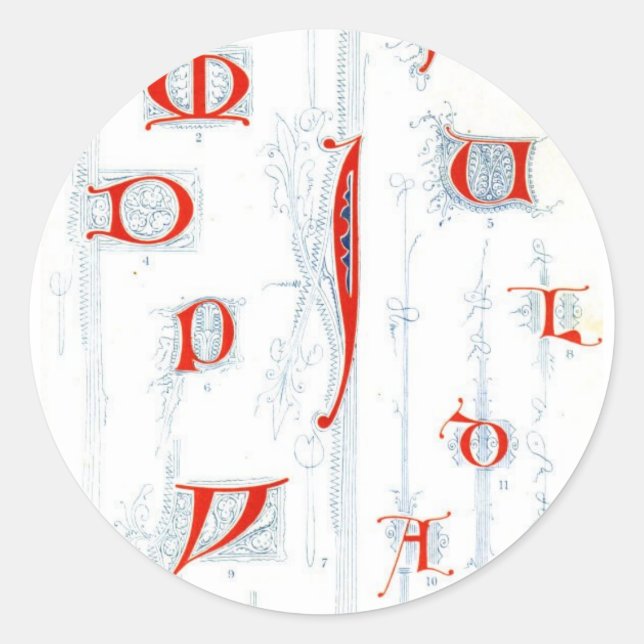 Redonda Pegatina Alphabet (Anverso)