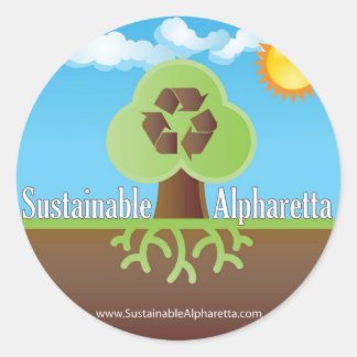 Redonda Pegatina Alpharetta sustentable