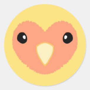 Redonda Pegatina Amarillo Ave Cute