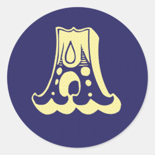 Redonda pegatina amarillo azul del circo A