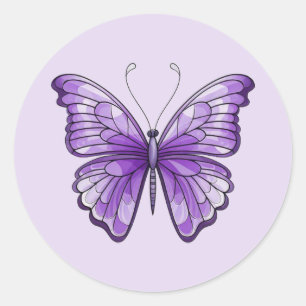 Redonda Pegatina Amethyst Wings