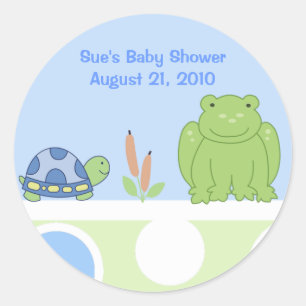 Redonda Pegatina amistoso del personalizado de la rana y