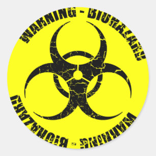 Redonda Pegatina amonestador del Biohazard