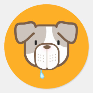 Redonda Pegatina anaranjado brillante del pitbull de Otisu