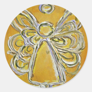 Redonda Pegatina Ángel Amarillo
