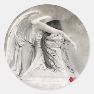 Redonda Pegatina Angel de llanto