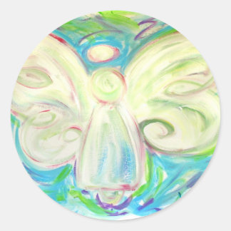 Redonda Pegatina Ángel de luz blanca