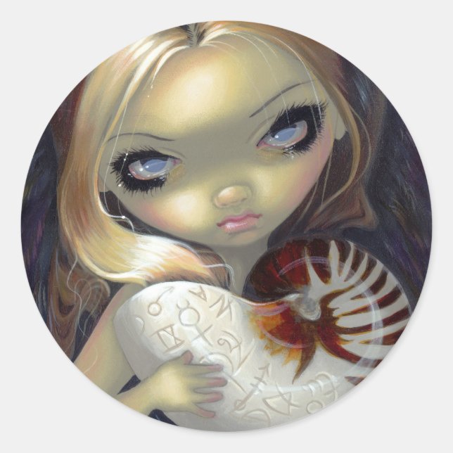 Redonda pegatina "Ángel II Alquímico" (Anverso)