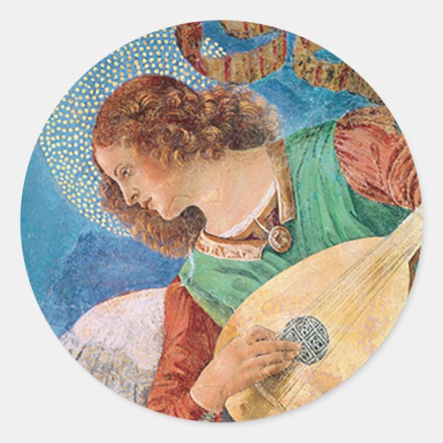 Redonda Pegatina Ángel inspirador (Anverso)