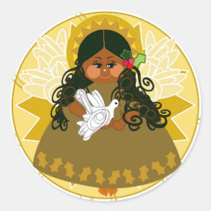Redonda Pegatina Angel of Peace