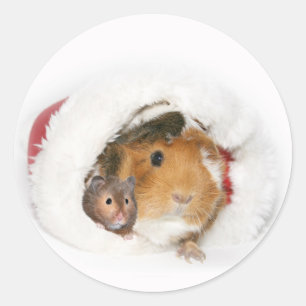 Redonda Pegatina animal del navidad