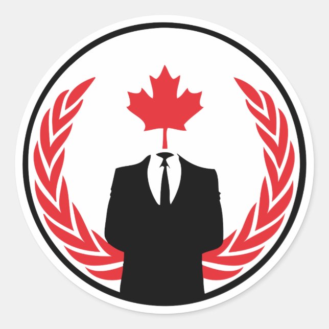 Redonda Pegatina Anonymous Canada (Anverso)