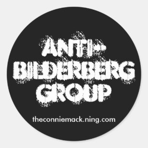 Redonda Pegatina Anti-Bilderberg II