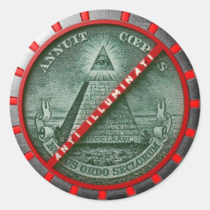 Redonda Pegatina  Anti Illuminati