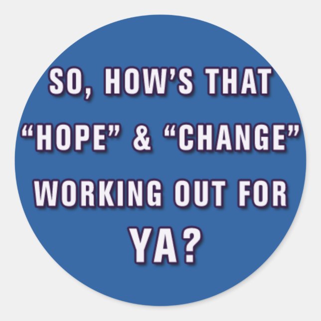 Redonda Pegatina anti Obama (Anverso)