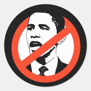 REDONDA PEGATINA ANTI-OBAMA
