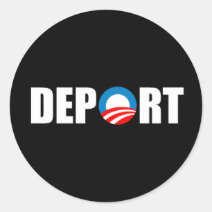 Redonda Pegatina anti-Obama parachoques - Deportar a Obama