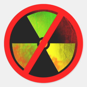 Redonda Pegatina antinuclear del símbolo del Grunge de