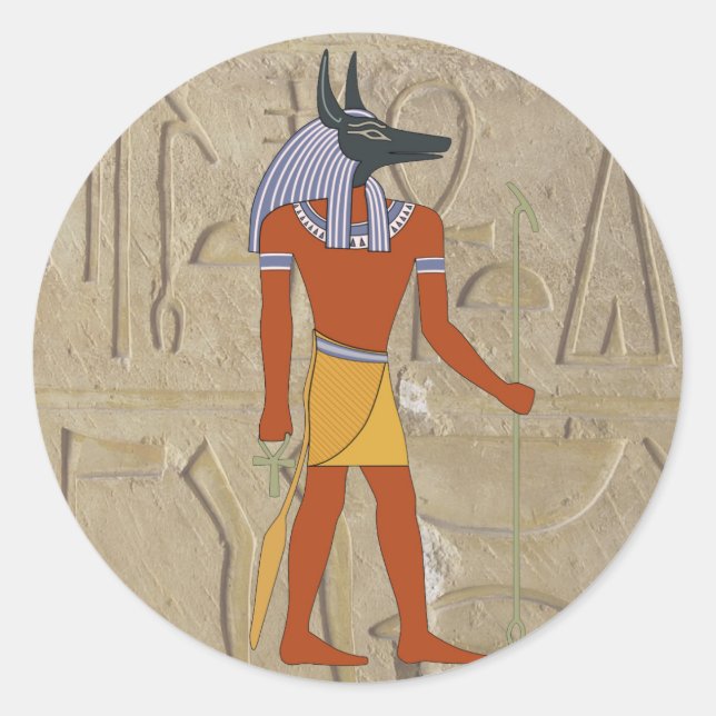 Redonda Pegatina Anubis Permanente (Anverso)