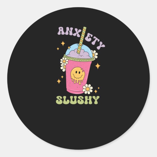 Redonda Pegatina Anxiety Slushie (Anverso)