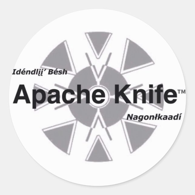 Redonda Pegatina Apache Knife™ 11 (Anverso)
