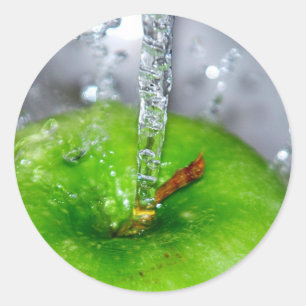 Redonda Pegatina Apple Splash