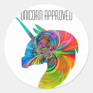 Redonda Pegatina aprobado por Unicorn