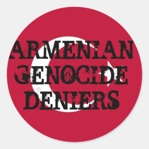 Redonda Pegatina armenio de los negadores del genocidio