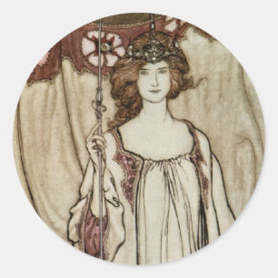 Redonda Pegatina Art Nouveau de Mab Fairies