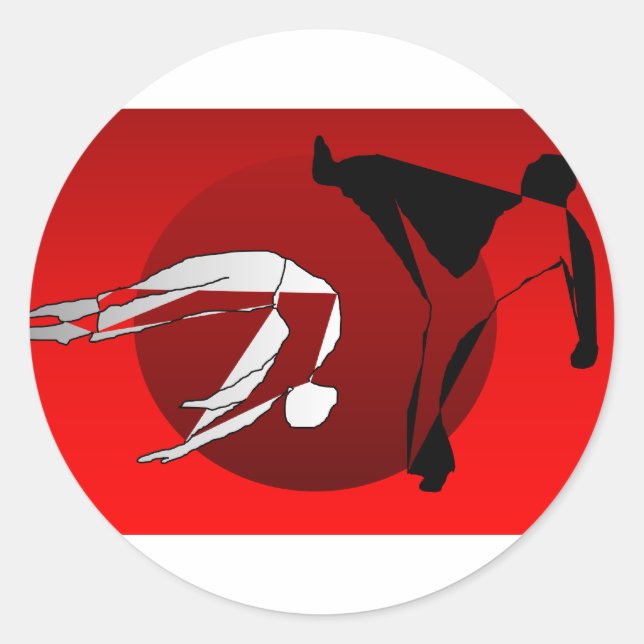 REDONDA PEGATINA ARTES MARCIALES CAPOEIRA (Anverso)