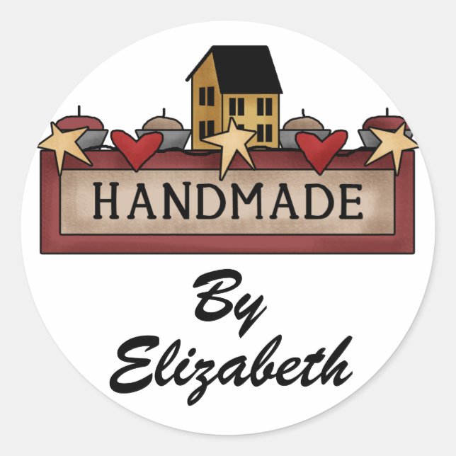 Redonda Pegatina artesanal/artesanal del SRF (Anverso)