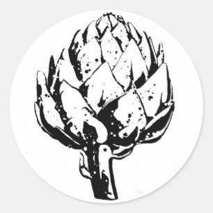Redonda Pegatina Artichoke