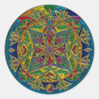 Pegatina Artsy Glassy Colorful Mandala