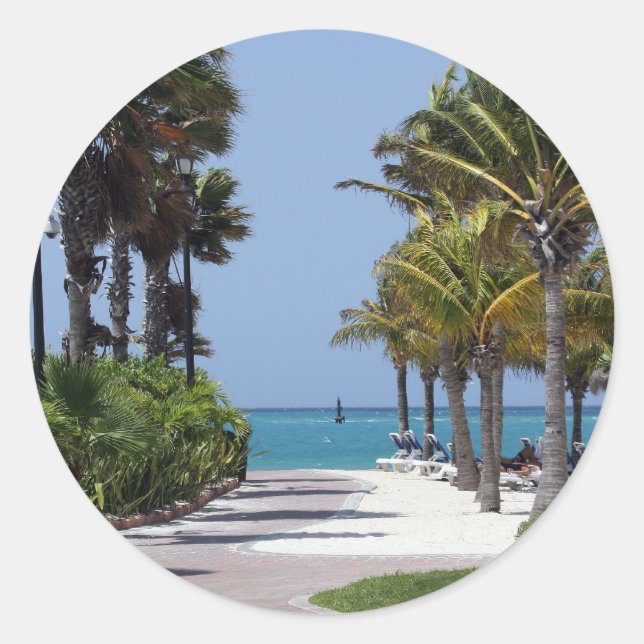 Redonda pegatina aruba (Anverso)