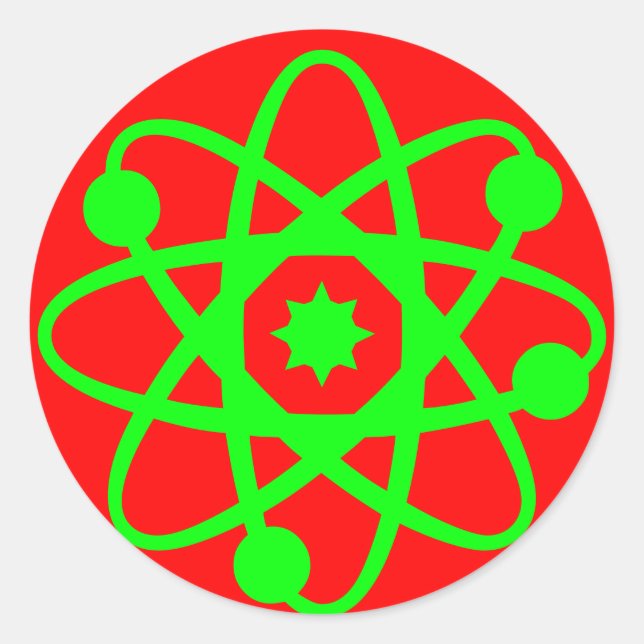 Redonda Pegatina atómico (Anverso)