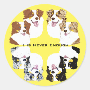 Redonda Pegatina australiano del collage del pastor