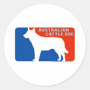Redonda Pegatina australiano del perro de la primera