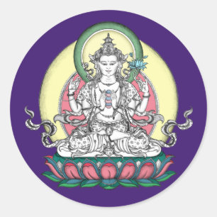 Redonda PEGATINA Avalokiteshvara/Chenrezig