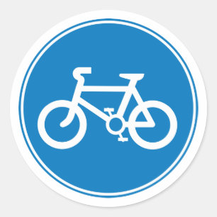 Redonda Pegatina azul de la bicicleta