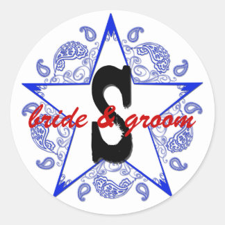 Redonda Pegatina azul occidental del personalizable "S"