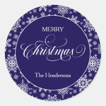 Pegatina azul Personalizado Navidades de script