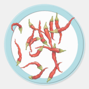 Redonda Pegatina azul Red Hot Chillies