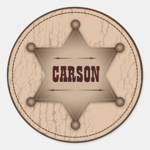 Redonda Pegatina B2 del bebé del vaquero