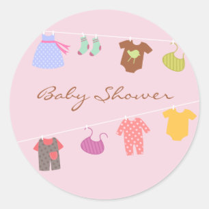 Redonda Pegatina Baby Girl Shower