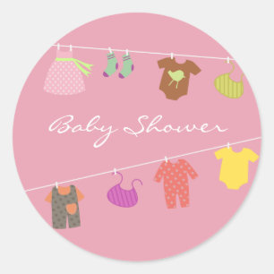 Redonda Pegatina Baby Girl Shower