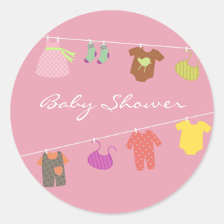 Redonda Pegatina Baby Girl Shower