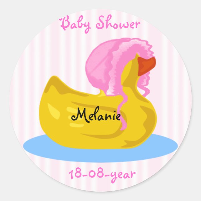 REDONDA PEGATINA BABY SHOWER - (Anverso)