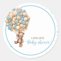 Pegatina Baby Shower Bearly Wait - Personalizado